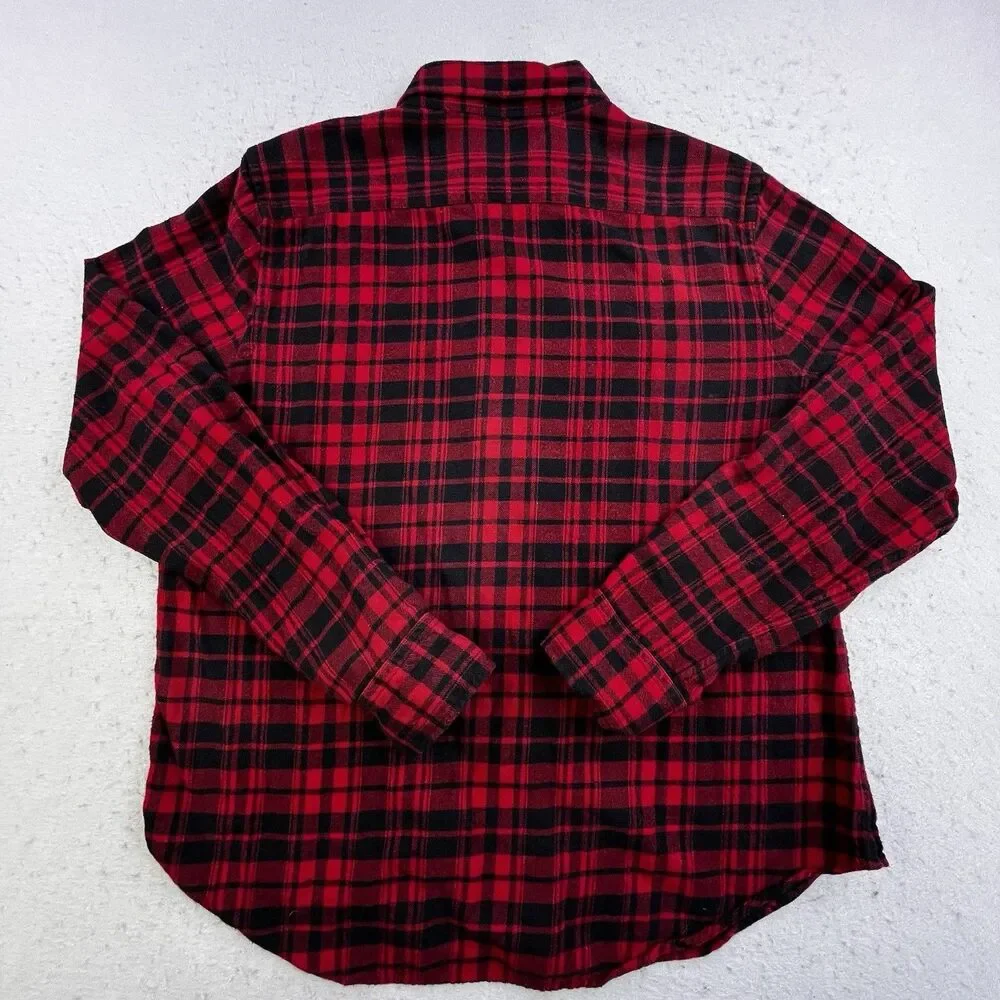 Polo Ralph Lauren Flannel Shirt Men’s XL Red Black Buffalo Plaid Designer Preppy
